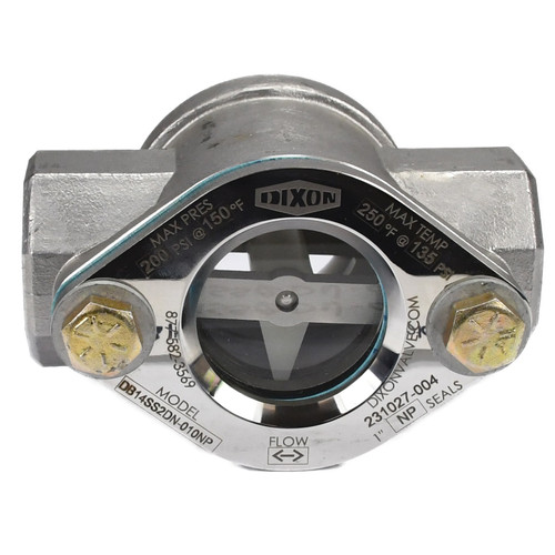 Dixon Series 14 Sight Flow Indicator 1/2 in. NPT Neoprene Seal Delrin Flapper