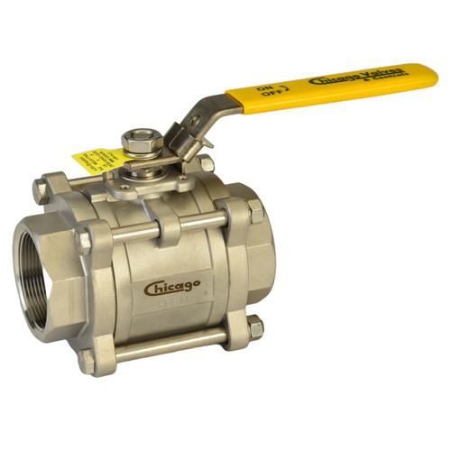 Chicago Valves 3466R6TE025 2 1/2 in. Stainless Steel Ball Valve - Threaded, 800 PSI