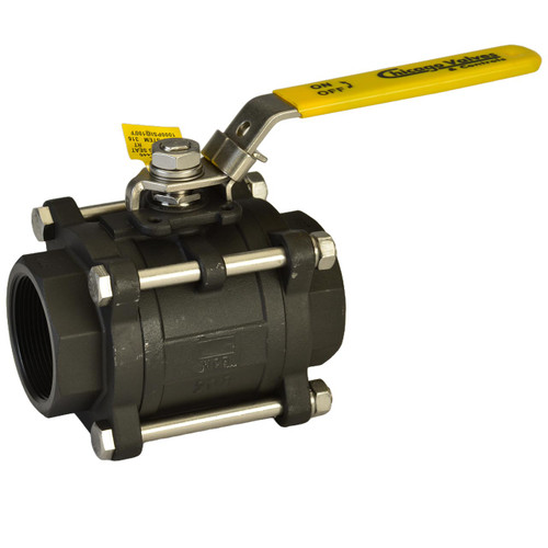 Chicago Valves 3446R4SW006 3/4 in. Carbon Steel Ball Valve - Socket Weld, 1000 PSI