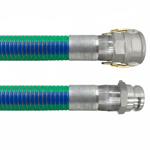 U.S. Hose Chemiflex 2 in. Green Composite Transfer Hose w/ Stainless Steel Female Coupler x Male Adapter Ends