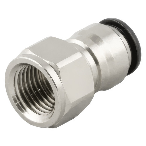 AIGNEP 50030N-10-1/2, 10 mm Push-To-Connect x 1/2 in. Straight Female Fitting, BSPP