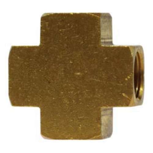 Midland Industries 28044 Brass Barstock Pipe Cross, 1/2 in. FNPT