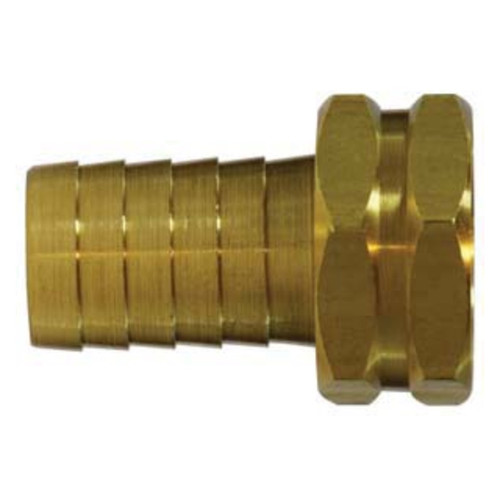 Midland Industries 30031 Brass Straight Hex Swivel Adapter, 3/8 in. Barb x 3/4 in. FGH