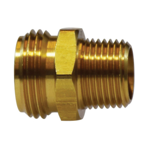 Midland Industries 30053 Brass Straight Rigid Adapter, 3/4 in. MGH x 3/8 in. MIP