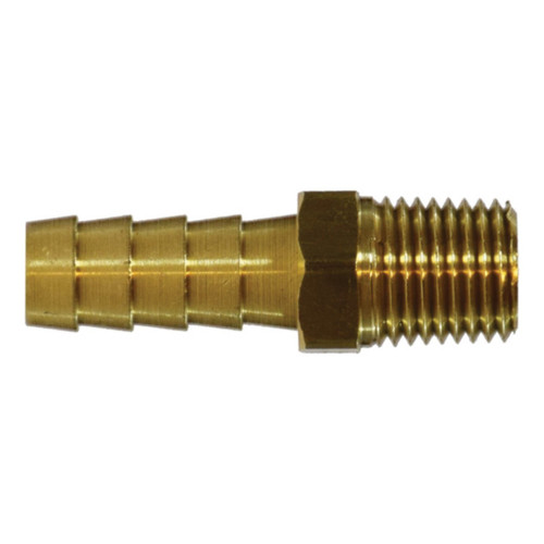 Midland Industries 32002 Brass Rigid Hose Male Adapter, 3/16 in. Hose Barb x 1/8 in. MNPT