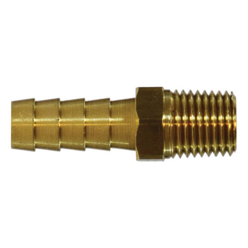 Midland Industries 32015 Brass Rigid Hose Male Adapter, 1/2 in. Hose Barb x 1/4 in. MNPT