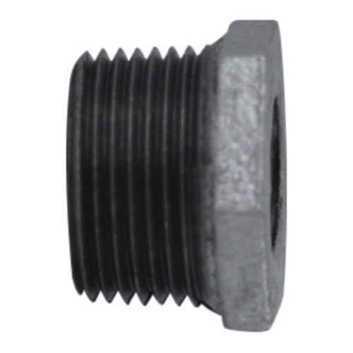 Midland Industries 64513 Reducer Hex Bushing, Galvanized, 1 in. MPT x 3/4 in. FPT, 150 PSI