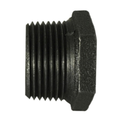 Midland Industries 65504 Reducer Hex Bushing, Black Iron, 1/2 in. MPT x 1/4 in. FPT, 150 PSI