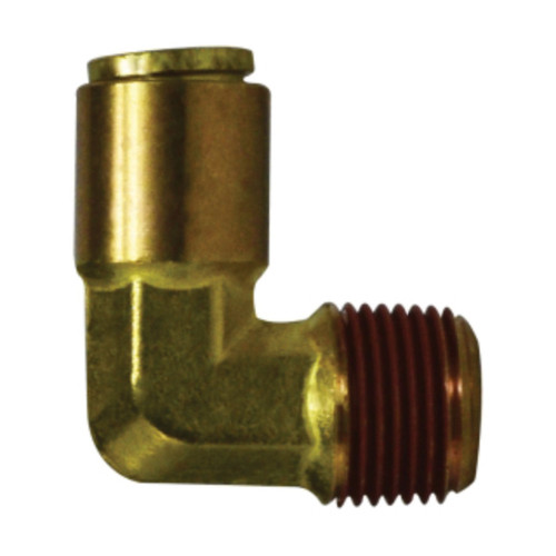 Midland Industries 690402 Brass D.O.T. Push-to-Connect 90° Male Elbow, 1/4 in. PTC x 1/8 in. MNPT