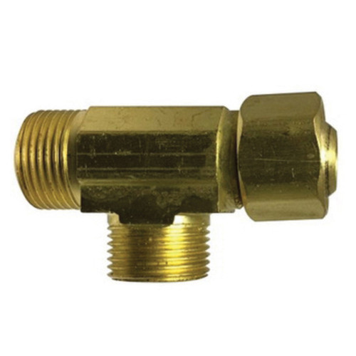 Midland Industries AMC® 700073-060604 Compression Swivel Tee, Lead Free Brass, 3/8 in. x 3/8 in. Male x 1/4 in.  Female