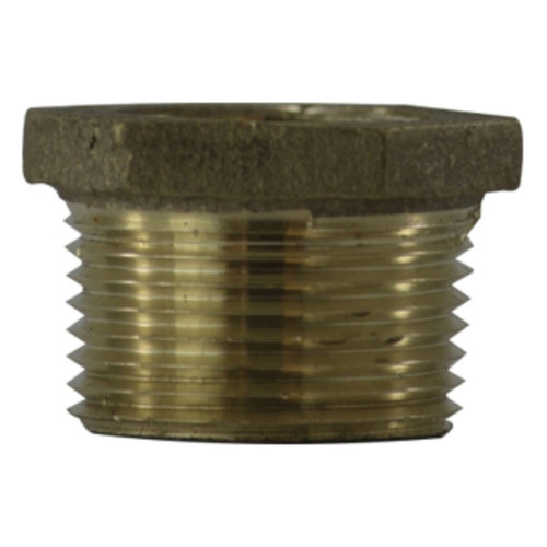 Midland Industries AMC® 738110-0806 Lead Free Bronze Reducer Hex Bushing, 1/2 in. MPT x 3/8 in. FPT