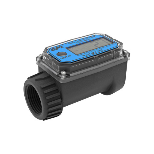 GPI 113255-25 1 in. Battery Powered Nylon Body 3–30 GPM Digital DEF Meter - Reads Litres