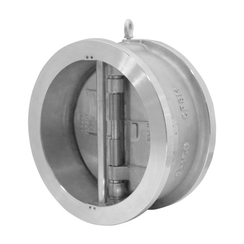 Titan Flow Control CV42CSB0600 6 in. Carbon Steel Dual Disc Wafer Check Valve w/ Nitrile Rubber Seat & SS Disc - ASME Class 150