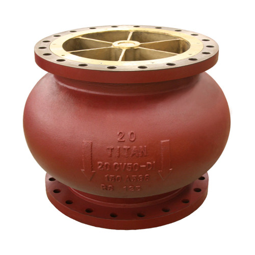 Titan Flow Control CV50DBM0600 6 in. Ductile Iron Globe Style Silent Check Valve w/ Bronze Seat & Disc, Flanged - ASME Class 150