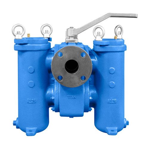 Titan Flow Control DS695I0200 2 in. Duplex Basket Strainer, Flanged, Cast Iron - ASME Class 125