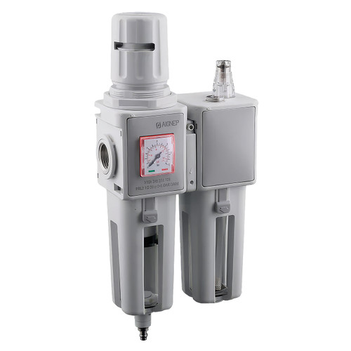 AIGNEP N100205232100, 1/2 in. FRL 2 Evo Series NPT Automatic Air Filter, 20 Micron, 0-8 Bar