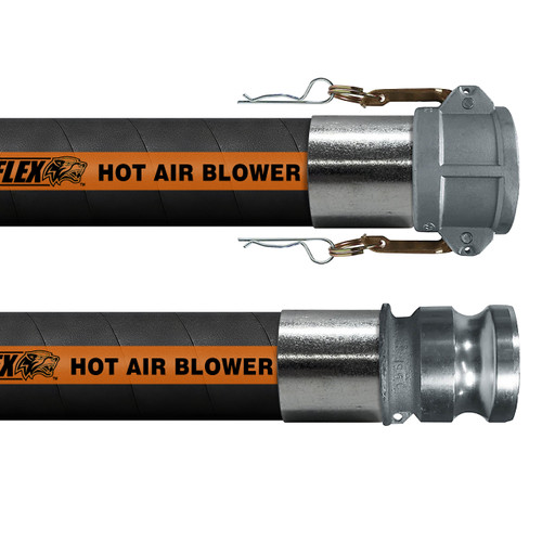 BadgerFlex 3 in. Hot Air Blower Hose Assemblies w/ Part C Female Coupler x Part E Male Adapter Ends - Black