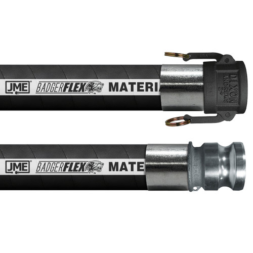 BadgerFlex 4 in. Material Handling Hose Assemblies w/ Part C Female Coupler x Part E Male Adapter Ends - Black