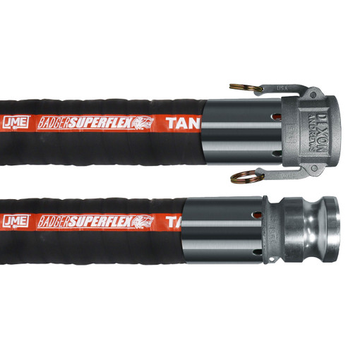 BadgerFlex 3 in. Transfer Hose Assemblies w/ Part C Female Coupler x Part E Male Adapter Ends - Black