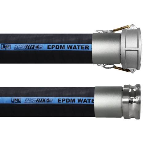 BadgerFlex 4 in. Water Suction & Discharge Hose Assemblies w/ Female Coupler x Male Adapter Ends - Black