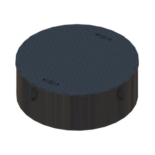 Fairfield Industries 360-12 36 in. Manhole, Steel Frame and 12 in. Skirt, Diamond Plate Cover