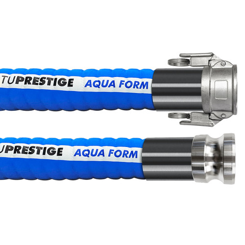 Tudertechnica Tuprestige Aqua 1 in.  Water Delivery Hose Assemblies 250 PSI w/ Stainless Steel Female Coupler x Male Adapter Ends