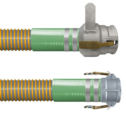 Kuriyama VaporFlex 4 in. Heavy Duty Reinforced Vapor Recovery Hose Assemblies w/ Part C Female Coupler x CPP With Handle Ends