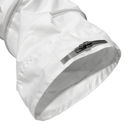 BadgerFlex 12 in. Silicone Duct Hose w/ Worm-Gear Cuff, 14 oz., White - 12 ft.