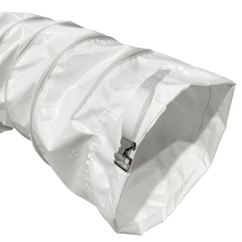 BadgerFlex 16 in. Silicone Duct Hose w/ Belt Cuff, 14 oz., White - 25 ft.