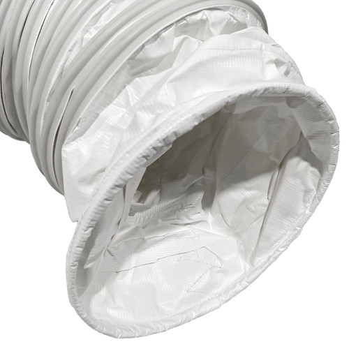 BadgerFlex 20 in. PVC Duct Hose w/ Hoop Cuff, 10 oz., White - 25 ft.