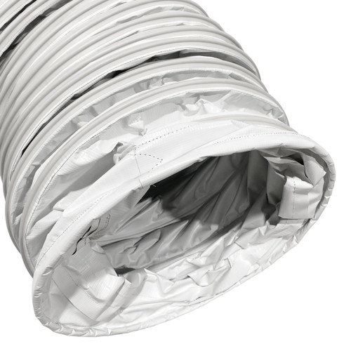 BadgerFlex 20 in. PVC Duct Hose w/ Hoop Cuff, 14 oz., White - 25 ft.
