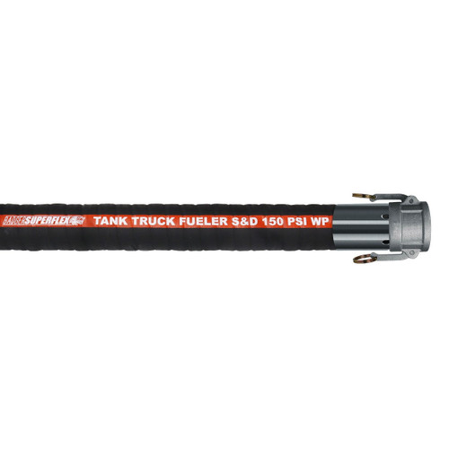 BadgerFlex 1 1/2 in. Fuel Transfer Hose Assembly w/ Part C Female Couplers - Black