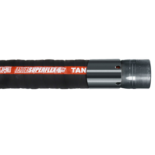 BadgerFlex 1 in. SuperFlex Fuel Transfer Hose Assembly w/ Male NPT Ends - Black
