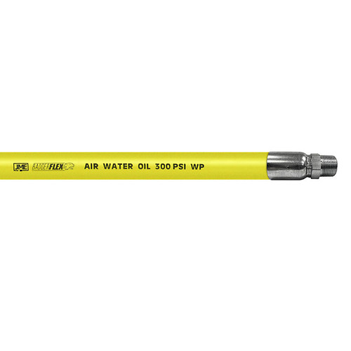 BadgerFlex 3/4 in. Air & Multipurpose Hose Assembly w/ Crimped Male NPT Ends - Yellow