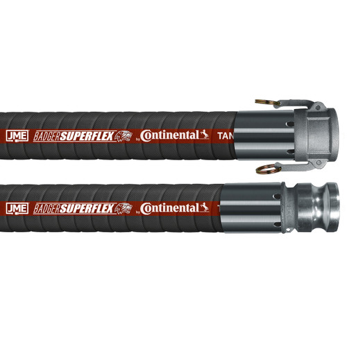 BadgerFlex SuperFlex 4 in. Petroleum Transfer Hose w/ Female Coupler x Male Adapter Ends - 150 PSI