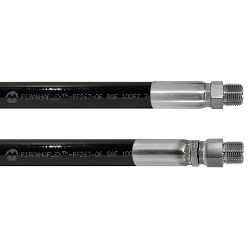 Kuriyama Piranhaflex PF267 1/4 in. Hydraulic Hose Assembly w/ Male NPT x Swivel Male NPT Ends