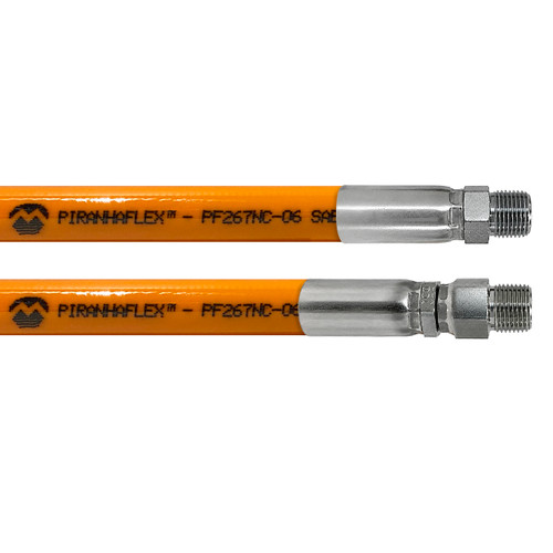 Kuriyama Piranhaflex PF267NC 1/2 in. Hydraulic Hose Assembly w/ Male NPT x Swivel Male NPT Ends