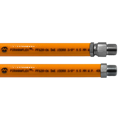 Kuriyama Piranhaflex PF628NC 1/4 in. Hydraulic Hose Assembly w/ Male NPT x Swivel Male NPT Ends