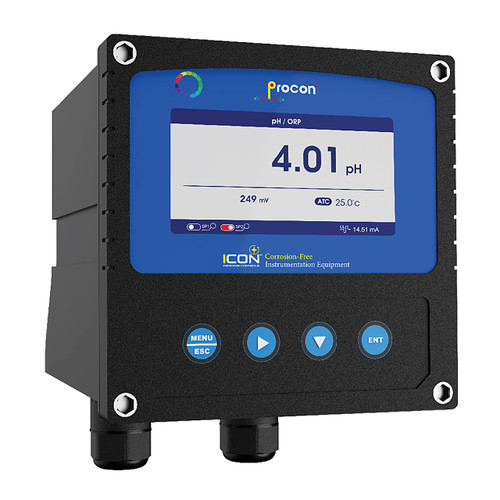 Icon D400 Series Single Channel Display & Controller, pH/ORP Input, 4-20mA + 2 Relay Output, 24VDC