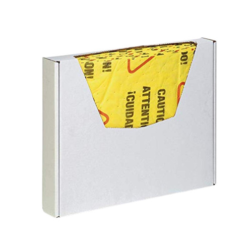 SpillTech YPZ25S Caution 15 in. x 19 in. Universal Pads, 25 Pads per Box /5 Boxes