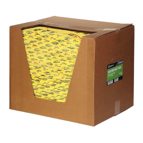 SpillTech YPZ100H-BX 15 in. x 19 in. Caution Universal Heavy Weight Pad Box, 100 Qty