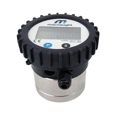 Macnaught MX12F-2SD 1/2 in. Flowmeter, 0.8 - 6.6 GPM, 2,000 PSI Alum/PPS/FKM w/Integral Digital Display, No Outputs