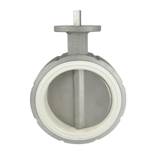 Pelican V-200-A-AL-SS-WN-06 6 in. Aluminum Butterfly Valve, SS Stem & Disc, No Handle, White Nitrile Seat