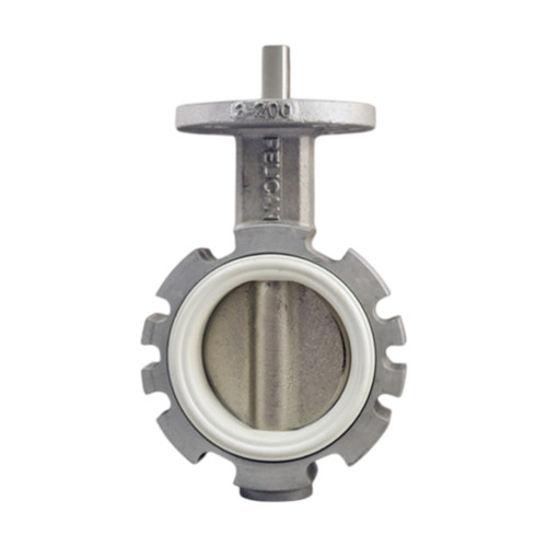 Pelican V-200-A-AL-DI-WN-02 2 in. Aluminum Butterfly Valve w/ SS Stem & Ductile Iron Disc, No Handle, White Nitrile Seat