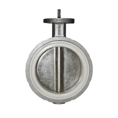 Pelican V-200-A-AL-DI-WN-06 6 in. Aluminum Butterfly Valve w/ SS Stem & Ductile Iron Disc, No Handle, White Nitrile Seat