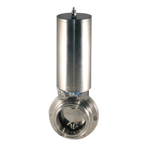 Wayland Ind. W4BFVHXTC-V-1-SRC 1 in. 304SS Pneumatic Actuated Tri-Clamp Butterfly Valve,  Normally Closed, FKM Seal