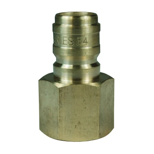 Dixon E-Series Hydraulic Brass Straight Through Interchange Female Plug 3/8 in.