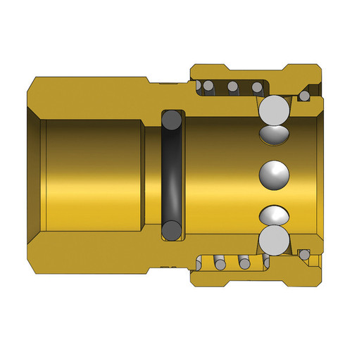 Dixon E-Series Hydraulic Brass Straight Through Interchange Female Coupler - 1/2 in.