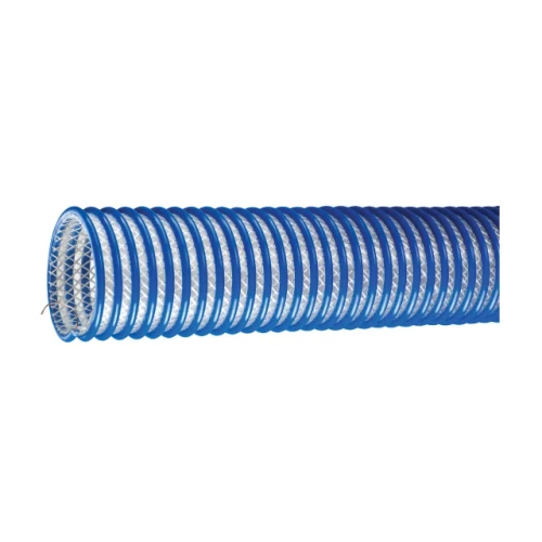 Kuriyama Tigerflex 2020 5 in. x 50 ft. Heavy Duty Food Grade Polyurethane Fabric Enforced Material Handling Hose w/ Grounding Wire - Hose Only
