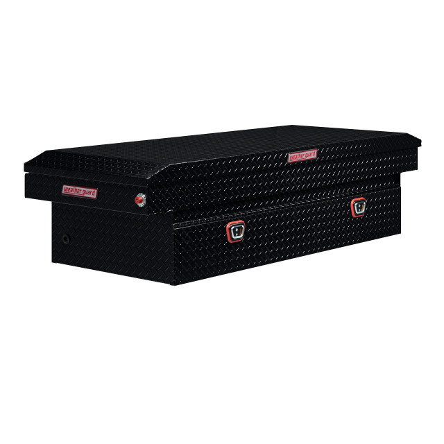 Weather Guard 117503 Full Extra Wide Gloss Black Aluminum Saddle Box